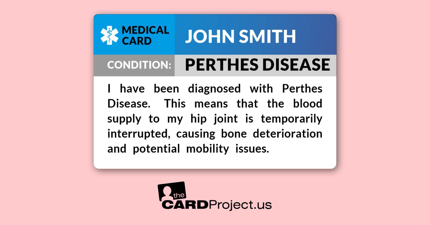 Perthes Disease Medical ID (FRONT)